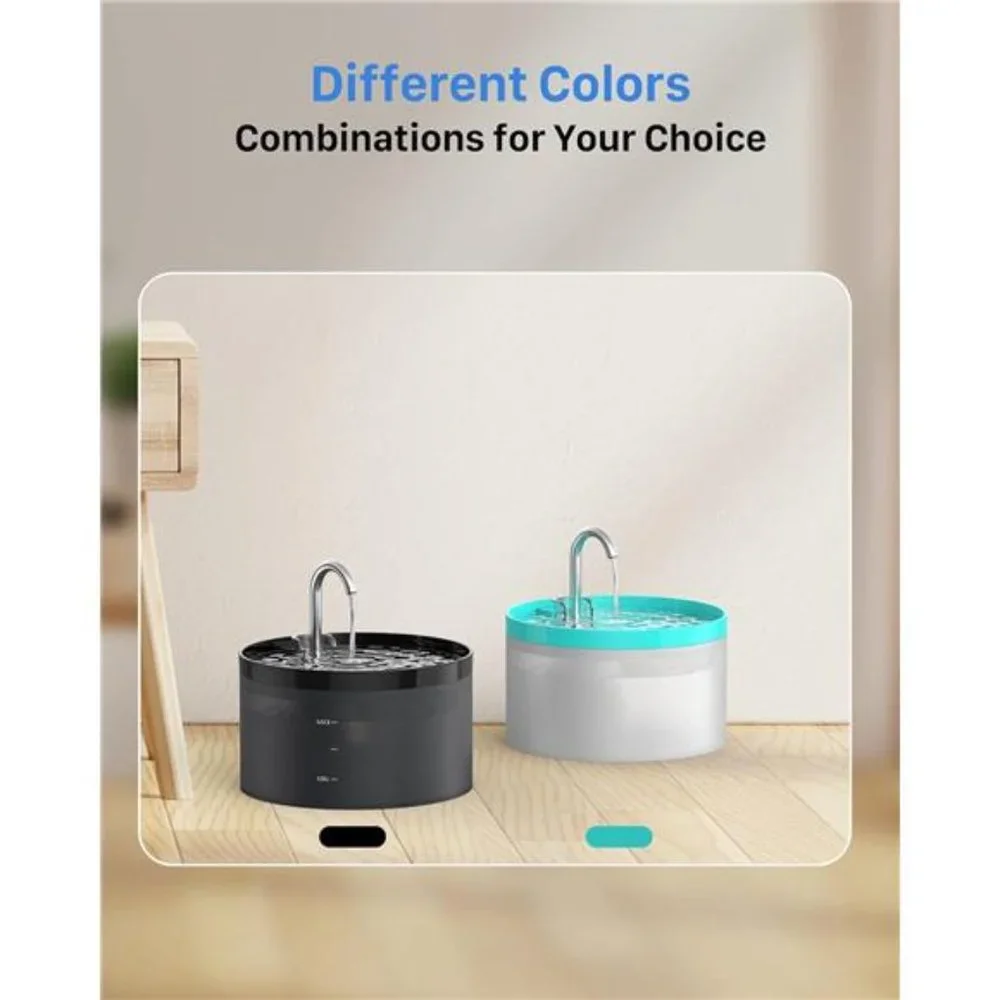 Cat Water Fountain,67oz/2L Cat Fountain, Super Silent Pet Water Fountain
